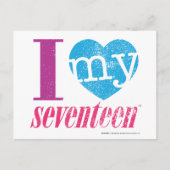 Ik hou van mijn 17 Aqua Briefkaart (Voorkant)