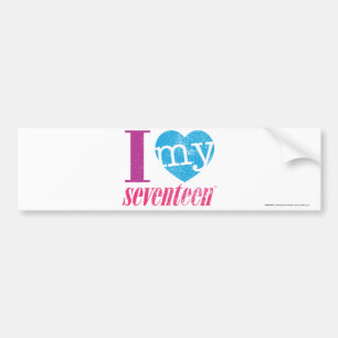 Ik hou van mijn 17 Aqua Bumpersticker