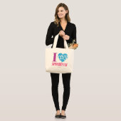 Ik hou van mijn 17 Aqua Grote Tote Bag (Voorkant (model))