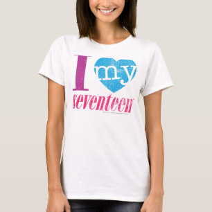 Ik hou van mijn 17 Aqua T-shirt