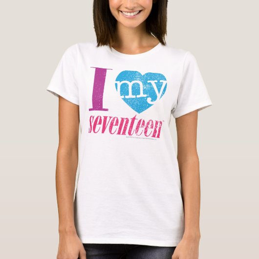 Ik hou van mijn 17 Aqua T-shirt (Voorkant)