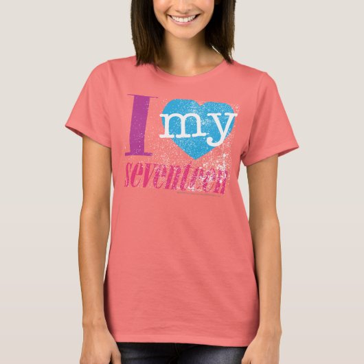 Ik hou van mijn 17 Aqua T-shirt (Voorkant)