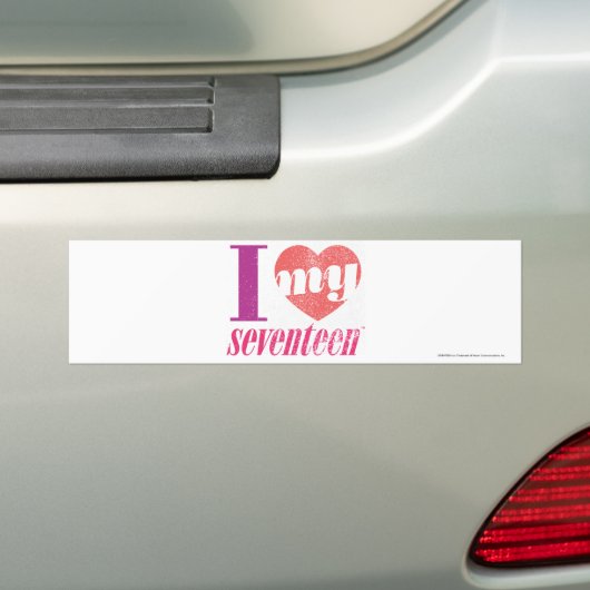 Ik hou van mijn 17 roze bumpersticker (Op auto)