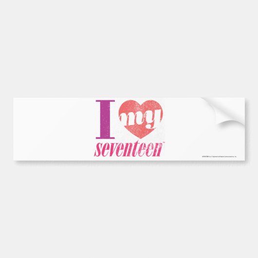 Ik hou van mijn 17 roze bumpersticker (Voorkant)