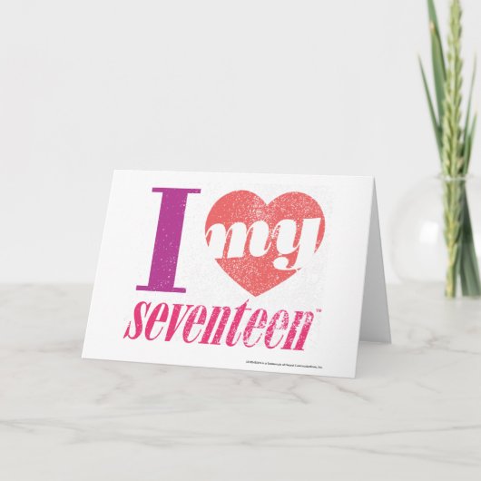 Ik hou van mijn 17 roze kaart (Voorkant)