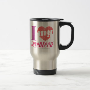 Ik hou van mijn 17 roze reisbeker