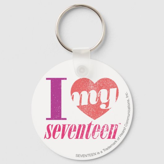 Ik hou van mijn 17 roze sleutelhanger (Voorkant)