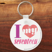 Ik hou van mijn 17 roze sleutelhanger (Voorkant)