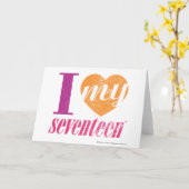 Ik hou van mijn 17 Sinaasappel Kaart (Gele Bloem)