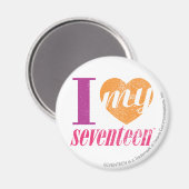 Ik hou van mijn 17 Sinaasappel Magneet (Voorkant / Achterkant)