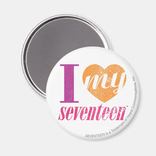 Ik hou van mijn 17 Sinaasappel Magneet (Voorkant / Achterkant)