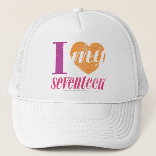 Ik hou van mijn 17 Sinaasappel Trucker Pet (Voorkant)