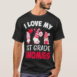 Ik hou van mijn 1e grade gnomen Valentijnsdag Te T-shirt