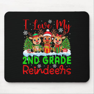 Ik hou van mijn 2e klas rendieren kerst leraar st muismat