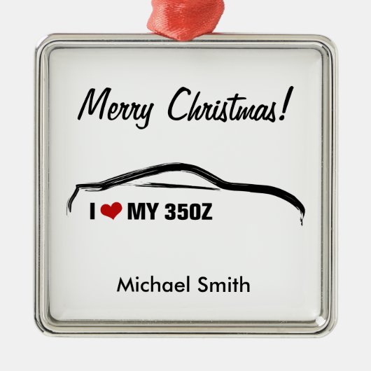 Ik hou van mijn 350z metalen ornament (Voorkant)