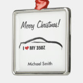 Ik hou van mijn 350z metalen ornament (Links)