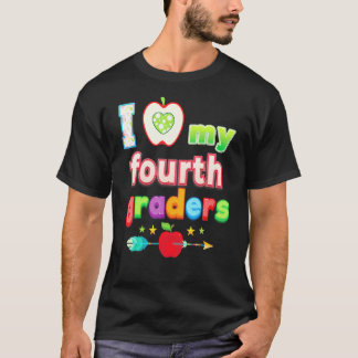 Ik hou van mijn 4e klassers terug naar school vier t-shirt