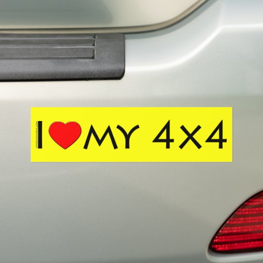 Ik hou van mijn 4x4 Bumpersticker (Op auto)