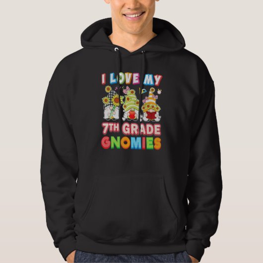 Ik hou van mijn 7e graad Gnomies 7e Kind student Hoodie (Voorkant)