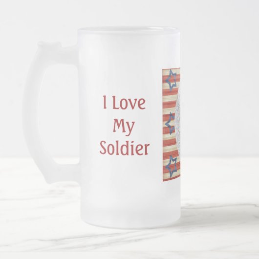 Ik hou van mijn aangepaste foto van Soldaat Matglas Bierpul (Links)