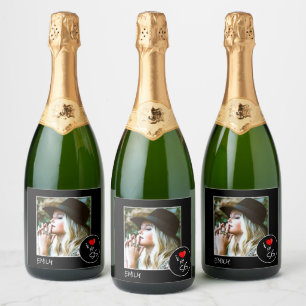 Ik hou van mijn aangepaste SIS-foto - op maat gema Sparkling Wijnetiket