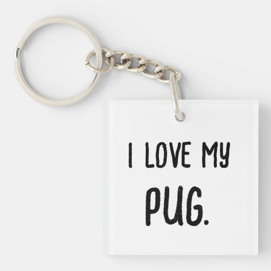 Ik hou van mijn aanpasbare hond sleutelhanger (voorkant)