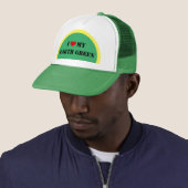 Ik hou van mijn AARDE Groen - Planet Trucker Hat Pet (In situ)