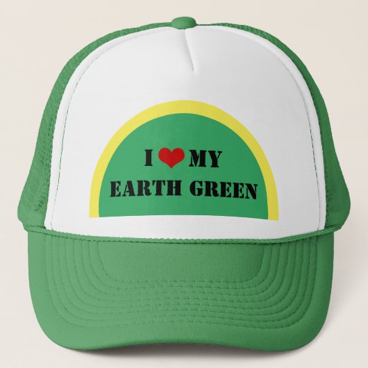 Ik hou van mijn AARDE Groen - Planet Trucker Hat Pet (Voorkant)