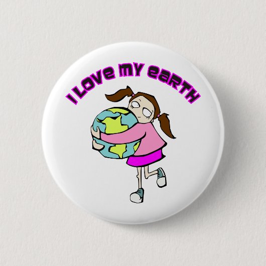 Ik hou van mijn aarde ronde button 5,7 cm (Voorkant)