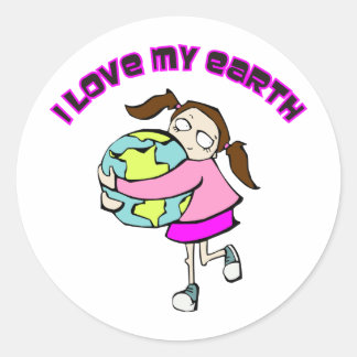 Ik hou van mijn Aarde Ronde Sticker