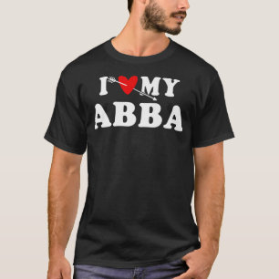 Ik hou van mijn Abba met een rood hart cadeau voor T-shirt