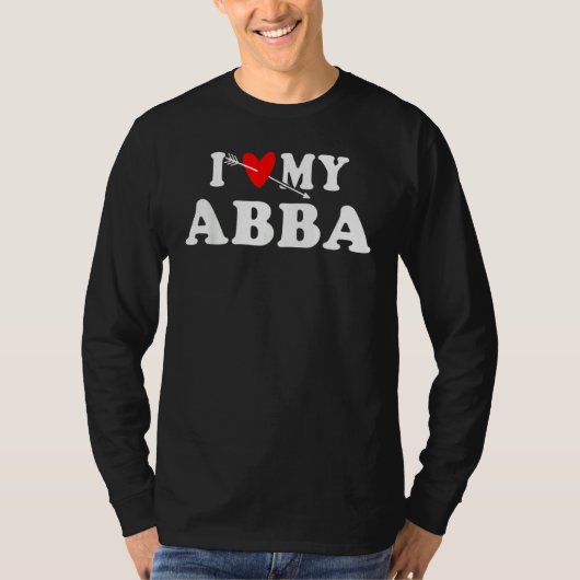 Ik hou van mijn abba met rood hart voor mannen vro t-shirt (Voorkant)
