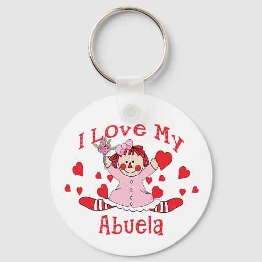 Ik hou van mijn Abuela Rag Doll & Hearts Sleutelhanger (Voorkant)