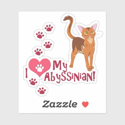 Ik hou van mijn Abyssiniër! Sticker (Vel)