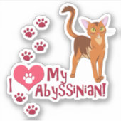 Ik hou van mijn Abyssiniër! Sticker (Voorkant)
