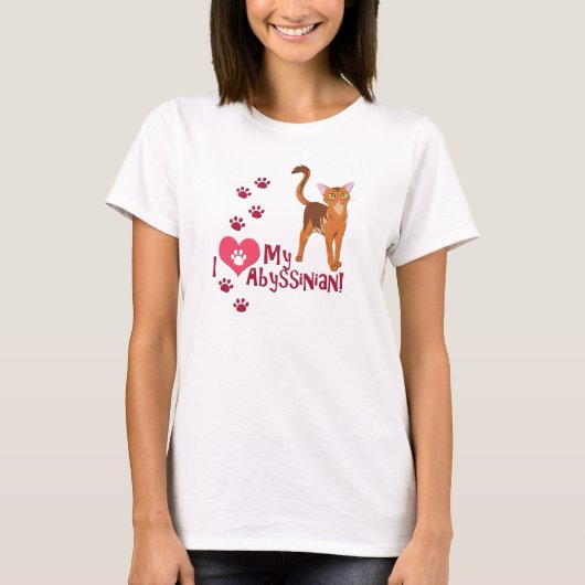 Ik hou van mijn Abyssiniër! T-shirt (Voorkant)