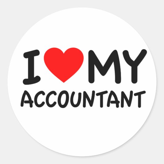 Ik hou van mijn accountant ronde sticker (Voorkant)
