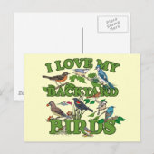 Ik hou van mijn achtertuin vogels briefkaart (Voorkant / Achterkant)