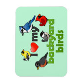 Ik hou van mijn achtertuin vogels magneet (Verticaal)