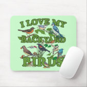 Ik hou van mijn achtertuin vogels muismat (Met muis)