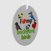 Ik hou van mijn achtertuin vogels ornament (voorkant)
