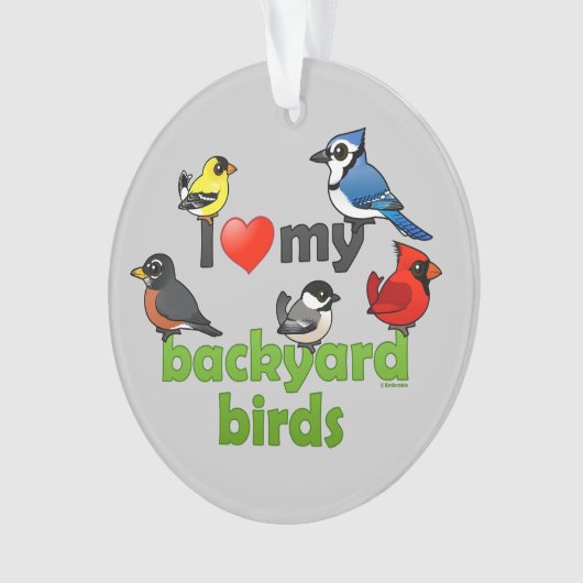 Ik hou van mijn achtertuin vogels ornament (voorkant)