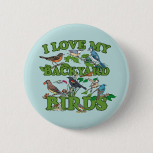 Ik hou van mijn achtertuin vogels ronde button 5,7 cm