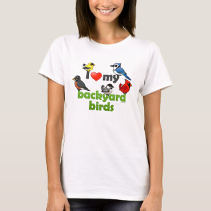 Ik hou van mijn achtertuin vogels t-shirt
