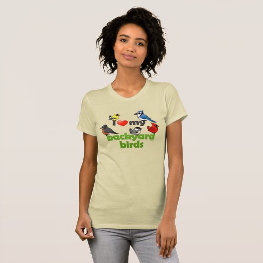 Ik hou van mijn achtertuin vogels t-shirt (Voorkant volledig)