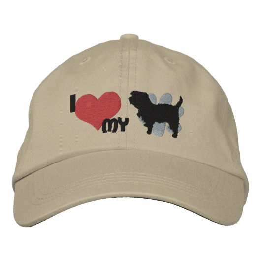 Ik hou van mijn Affenpinscher geborduurd Pet (Voorkant)