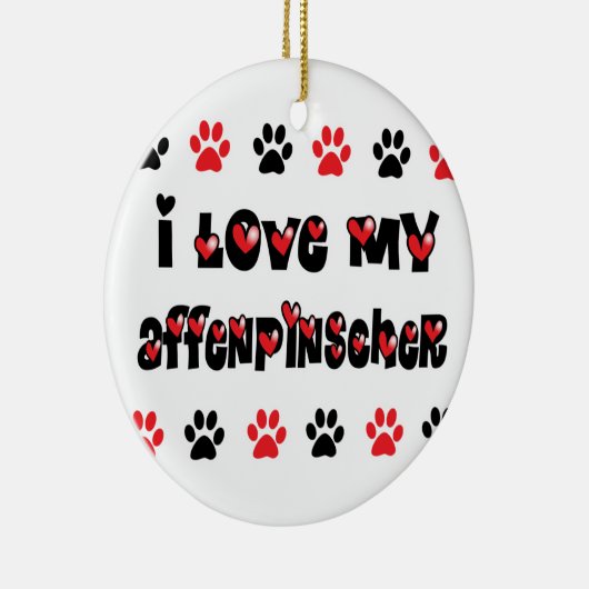 Ik hou van mijn affenpinscher keramisch ornament (Rechts)