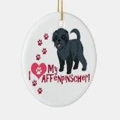Ik hou van mijn affenpinscher! keramisch ornament (Rechts)