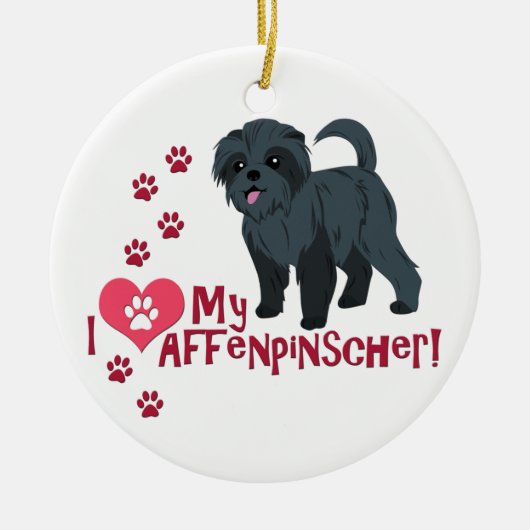 Ik hou van mijn affenpinscher! keramisch ornament (Voorkant)
