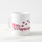 Ik hou van mijn affenpinscher! koffiemok (Voorkant links)